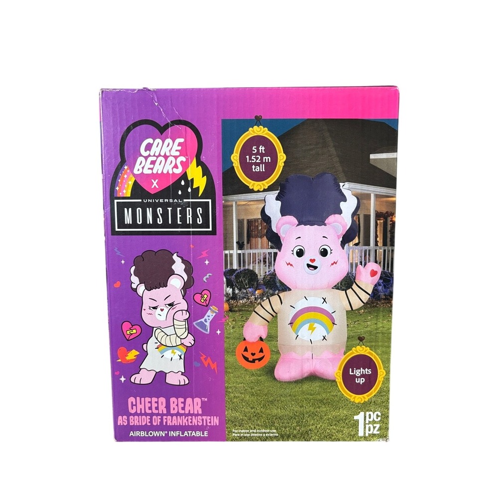 Care Bears Universal Monsters Cheer Bear Bride of Frankenstein Inflatable 5' NEW